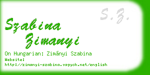 szabina zimanyi business card