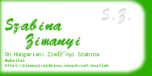 szabina zimanyi business card